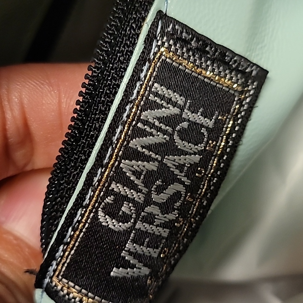 Rare Versace Aqua Leather Shoulder Bag with Gold Accents - Picture 7 of 17